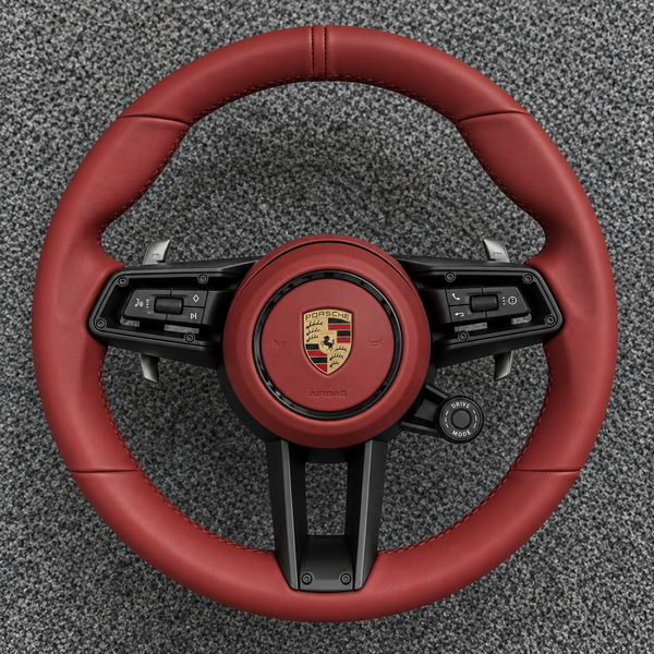 Porsche Steering Wheel Black/Bordeaux Edition