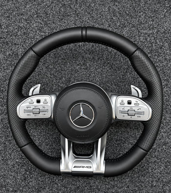 Mercedes-AMG Steering Wheel Black/Silver & Leather