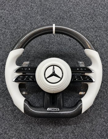 Mercedes-AMG Carbon Fiber & White Steering Wheel