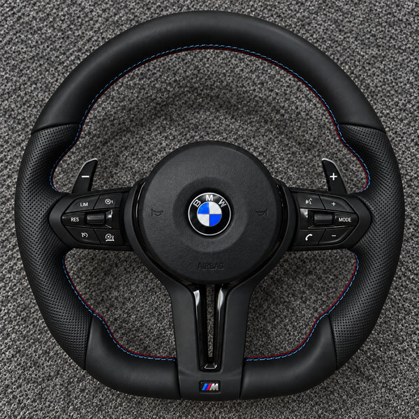 BMW M Flat Bottom Steering Wheel & Black - E/F Series