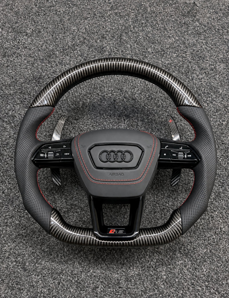 Audi RS Steering Wheel & Carbon Fiber & Leather