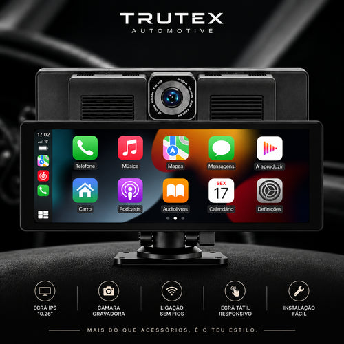 Ecrã Multimédia 10.26" IPS com Câmara, CarPlay e Android Auto